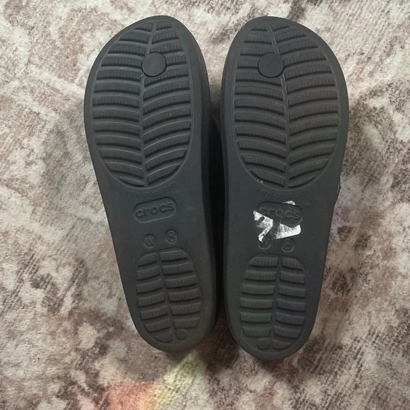 CROCS Black Platform Flip-Flops - Picture 4 of 5